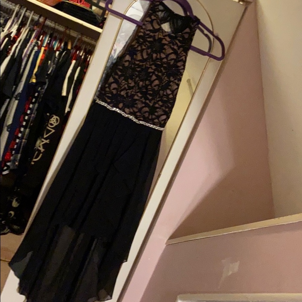 Laced and Beaded High Low Dress